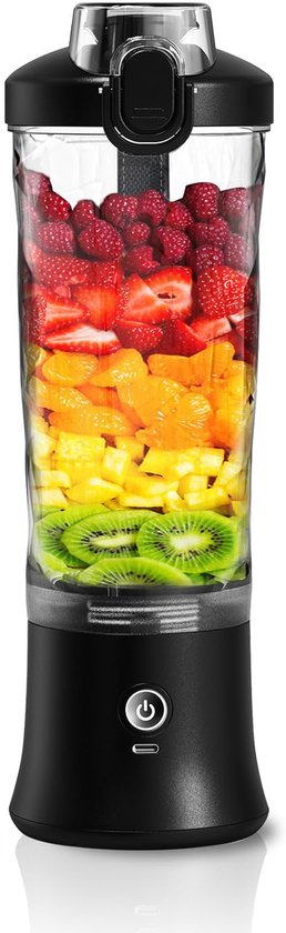 Mini Blender - Blender - Blender to go - Smoothie Maker - Draagbare Blender - Oplaadbare mini Blender - Portable Blender - Lichtgewicht - Blender draadloos - Blender - Blenders - Blender smoothie - Zwart van Merkloos
