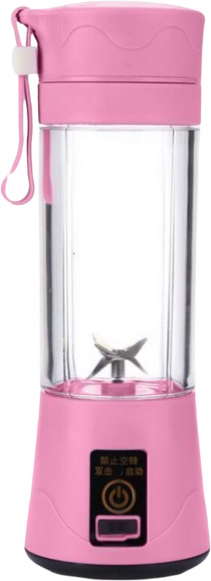 Mini Blender - Kleur: Roze - Draadloos & Draagbaar - Smoothie Maker - Sapcentrifuge - Mini Juicer - Sap maker - Mini Mixer - USB Oplaadbaar - Vruchtensap - Cup - Fles - Reis - Portable van Merkloos