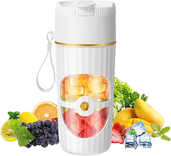 Mini Blender - Persoonlijke Blender - Gezonde Smoothies Maken - Compact Ontwerp - 300 ml - Wit
