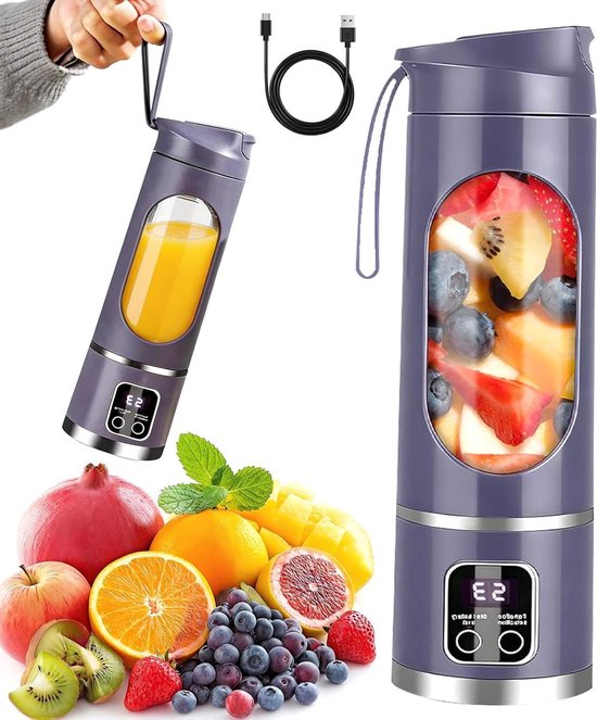 Mini Blender - Persoonlijke Blender - Smoothies Maken - Compact Ontwerp - 350 ml - Wit