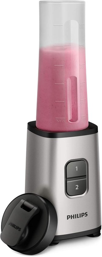 Mini Blender - Persoonlijke Blender - Snelle Smoothies Maken - Vaatwasserbestendig - 362 cm Hoog - Zilver van Merkloos