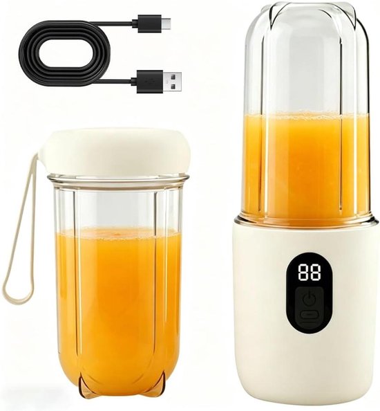 Mini Blender - Persoonlijke Mixer - Smoothies Maken - Draagbaar Ontwerp - 300 ml - Wit