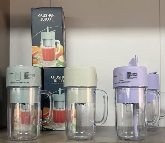 Mini Blender - Smoothie Maker - Gezonde Drankjes Maken - 6 Roestvrijstalen Bladen - 400 ml - Bruin