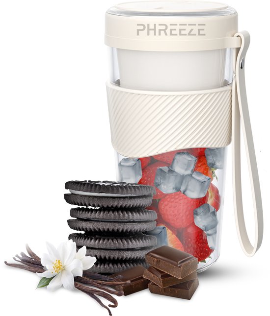 Mini Blender To Go - 400ML - 60W Krachtige Motor - Draadloos - USB C Oplaadbaar - Draagbare Smoothie Maker - Portable Blender met Koord van MOA