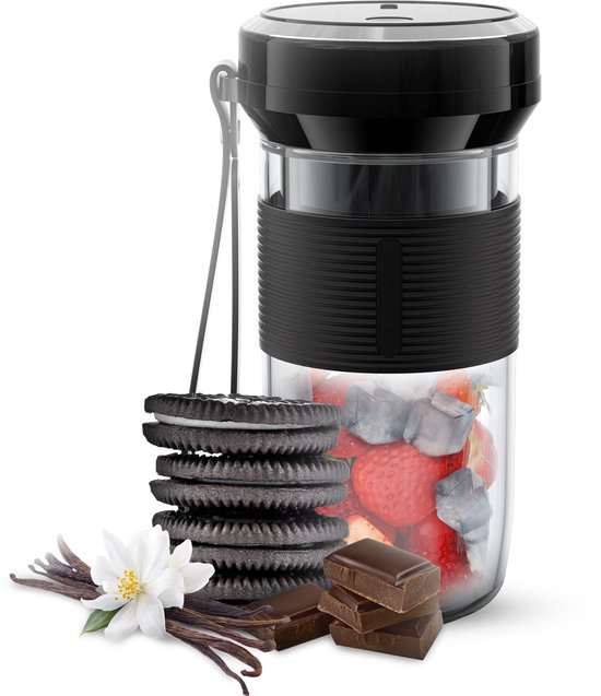 Mini Blender To Go - Glas - 400ML - 60W Krachtige Motor - Draadloos - USB C Oplaadbaar - Draagbare Smoothie Maker - Portable Blender met Koord van Blendin™