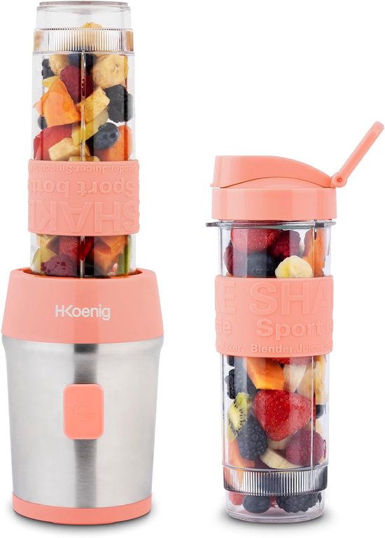 Mini Blender/Smoothiemaker 300 W met 2 Flessen van 570 ml en Reisdeksels van Tristar