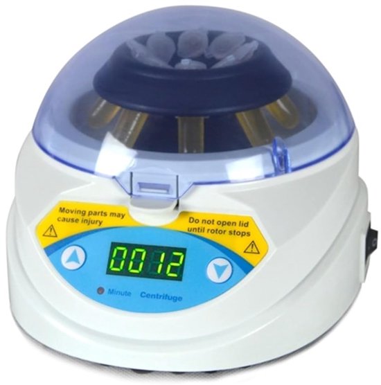 Mini Centrifuge - Laboratorium Centrifuge - Monsters Scheiden - Eén Hand Bediening - 8 Buisgaten - Wit