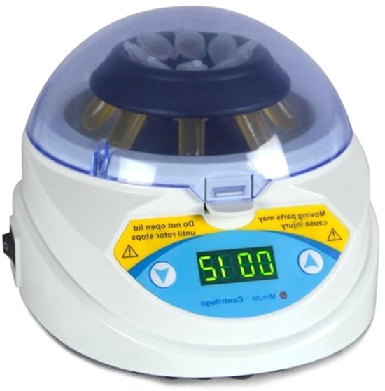 Mini Centrifuge - Laboratorium Instrument - Onderzoek Monsters - Eén Hand Bediening - 8 Buis Houders - Wit