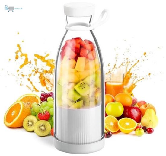 Mini elektrische blender sapcentrifuge beker USB oplaadbare fruitsmoothie blender - wit van Merkloos