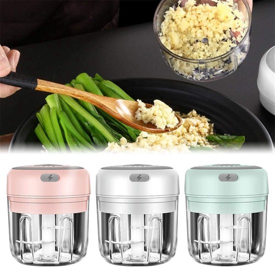Mini-elektrische hakmolen 250 ml - USB-oplaadbare keukenmachine voor groenten, vlees en fruit