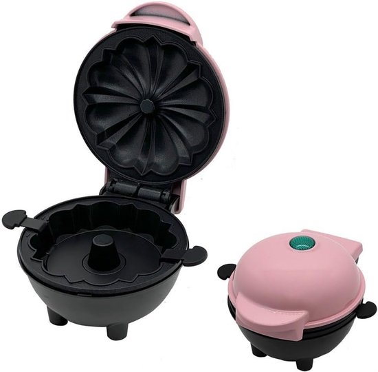 Mini elektrische taart machine - dubbelzijdige snelle verwarming - ontbijt partij - niet-klevende oppervlakken gemakkelijk te reinigen - roze-12.5*10.2*16.5cm