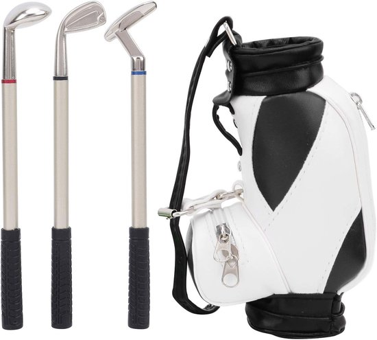 Mini Golf Penhouder voor Bureau, Ideaal Golf Cadeau voor Golfliefhebbers en Vrienden, Zwart-Wit Design van Merkloos