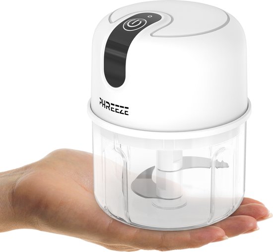 Mini Hakmolen Elektrisch - 250ML - Foodprocessor - Groentesnijder - USB Oplaadbaar - Portable Chopper - Blender - Keukenmachine - Draadloos van Easyvoor