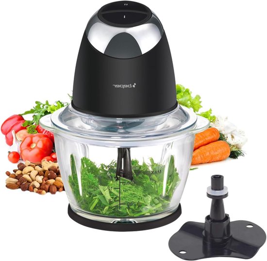 Mini Hakmolen - Keukenmachine Chopper - Maaltijden Bereiden - 2 Snelheden - 500ml - Zwart van MINI