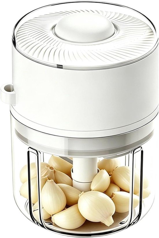 Mini Hakmolen - Voedsel Chopper - Maaltijden Voorbereiden - Spatvrije Molen - 350ml - Wit van MINI