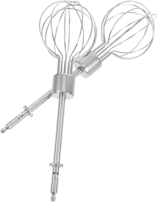 Mini Handmixer Accessoires - Roestvrijstalen Kloppers - Beslag Mengen - Duurzaam Roestvrij Staal - 2 Stuks - Zilver