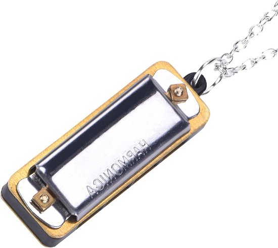 Mini Harmonica Ketting, 4 Holes 8 Toon Muzikaal Instrument met Muziek Ketting, Uniek Sieraad voor Muziekliefhebbers