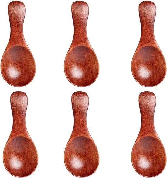 Mini Houten Lepel voor Koffie, Thee en IJs - Ideaal voor Suiker, Zout en Specerijen - Keukenaccessoire voor Elke Huishouding van Merkloos