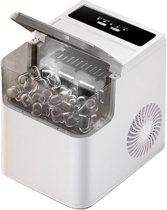 Mini Ijsblokjesmachine - Compacte IJsmaker - Snelle IJsblokjes - 12kg Per Dag - 33x27x34cm - Zwart