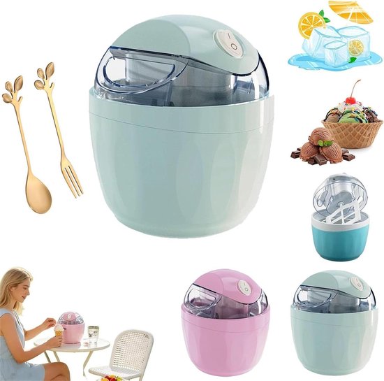 Mini Ijsmachine - Dessertmaker IJsmaker - Zelf Desserts Maken - Snelle Portie - 18 x 16 cm - Groen