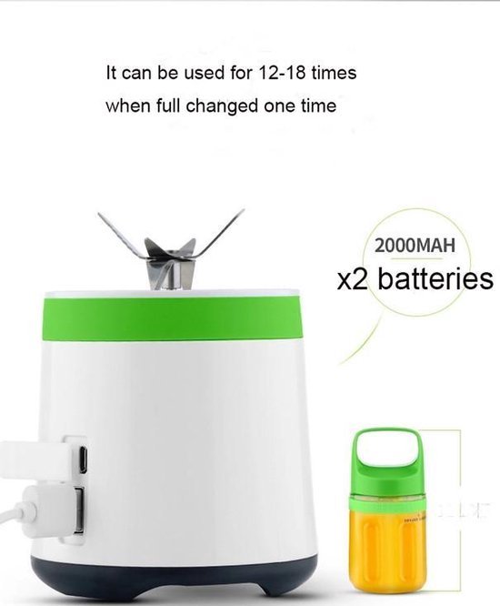 Mini- Juice - smoothie Blender- usb oplaadbaar -draagbare - portable - draadloze blender to go van $
