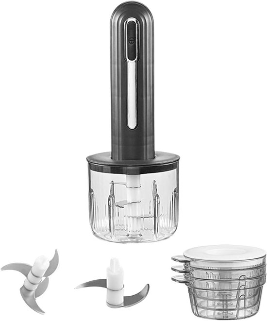 Mini Keukenhakker - Draadloze Hakker - Maaltijd Voorbereiden - USB Oplaadbaar - 400 ml Kom - Zwart van MINI