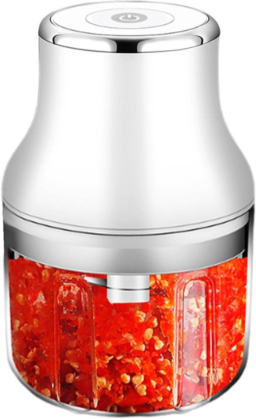 Mini Keukenmachine - Elektrische Hakker - Voedselbereiding - Draadloos en Compact - 250 ml - Wit