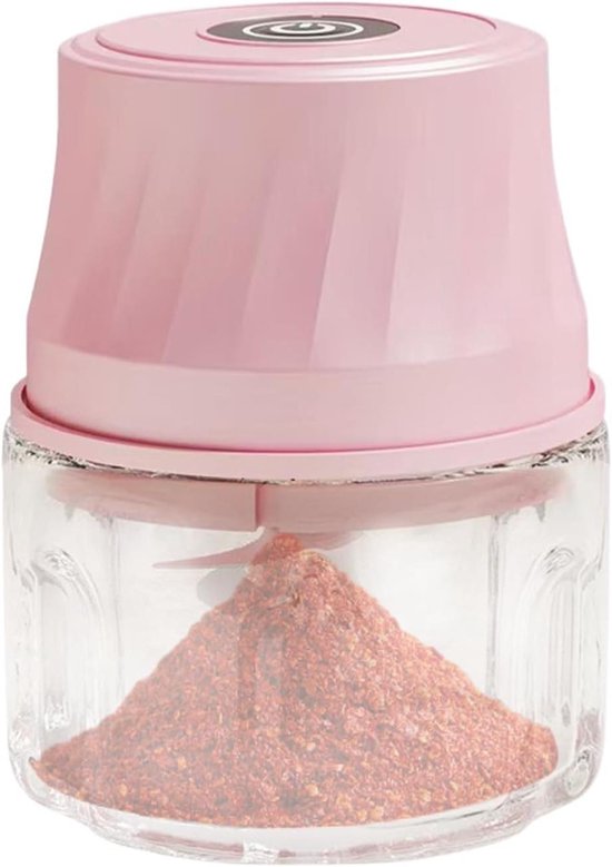 Mini Keukenmachine - Keuken Snijder - Maaltijd Voorbereiding - Draadloos Oplaadbaar - 350ml Capaciteit - Roze