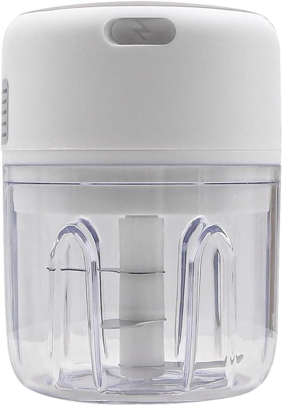 Mini Keukenmachine - Voedselhakker Hakmolen - Snel Ingrediënten Snijden - Draadloos USB Opladen - 250 ml - Wit van MINI