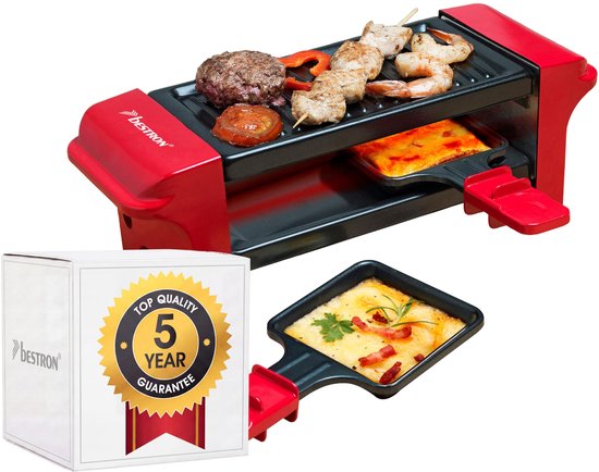Mini Raclette Set voor 1 tot 2 Personen met Non-Stick Pannen
