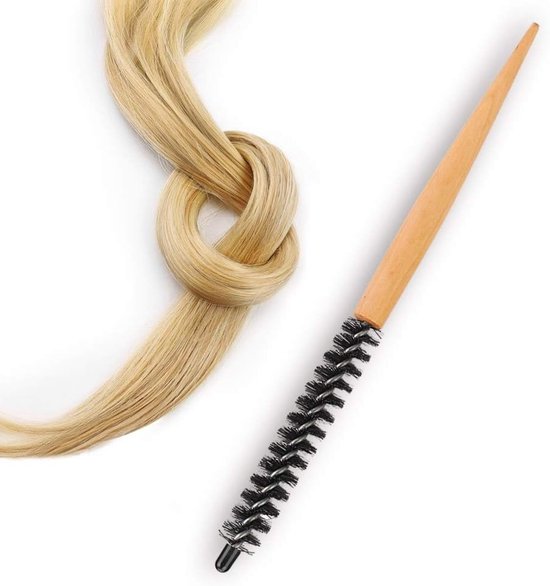 Mini Ronde Haarborstel voor Fijn Haar, Ideaal voor Stylen, Krullen en Lifting van Bangs en Baard van Merkloos