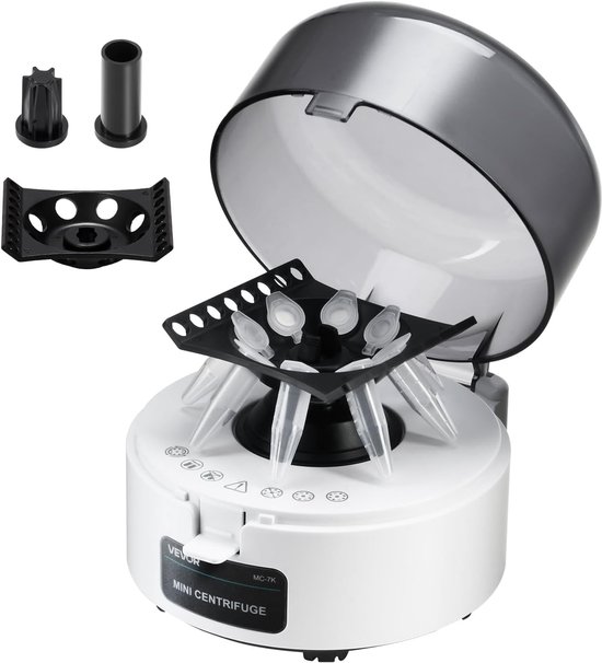 Mini Sapcentrifuge - Laboratorium Centrifuge - Monster Scheiding - 2-in-1 Rotor - 7000 RPM - Wit