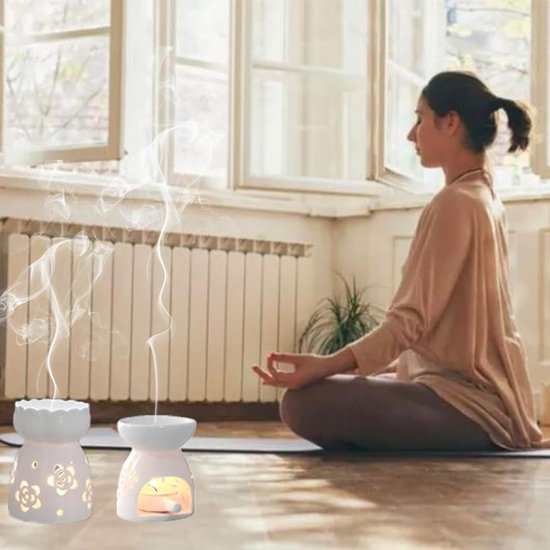 Mini Teelichthouder en Aromabrander voor Wellness en Ontspanning met Theelichtlepel en Diverse Geuroliën van Merkloos