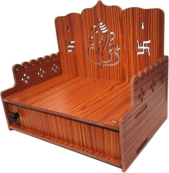 Mini Tempel voor Thuis en Kantoor Mooie MDF Houten Tempel Thuis Tempel Pooja Mandir