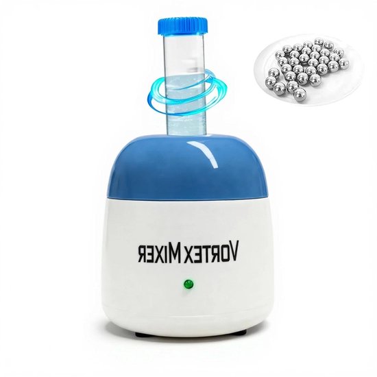Mini Vortex Mixer - Kleur Shaker - Vloeistoffen Mengen - Krachtige Borstelloze Motor - 8cm x 7.5cm - Blauw