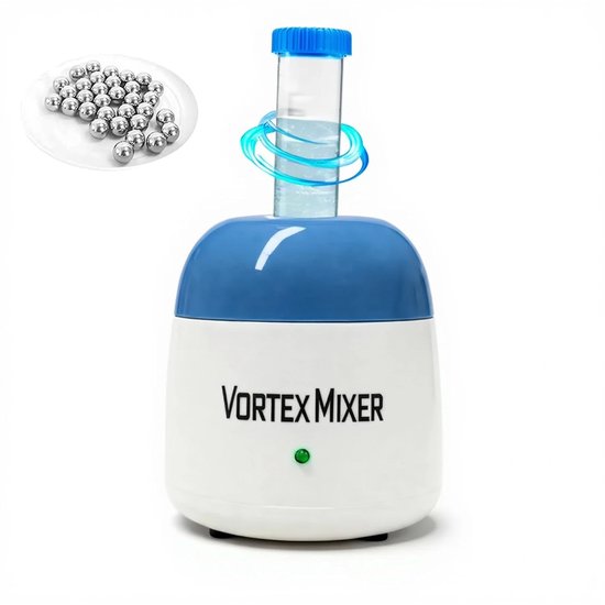 Mini Vortex Mixer - Kleur Shaker - Vloeistoffen Mengen - Krachtige Borstelmotor - 8x7.5 cm - Blauw