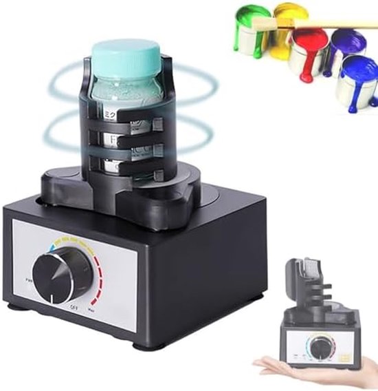 Mini Vortex Mixer - Verf & Inkt Menger - Snel Mengsels Maken - Instelbare Snelheid - 10-100ml Containers - Zwart