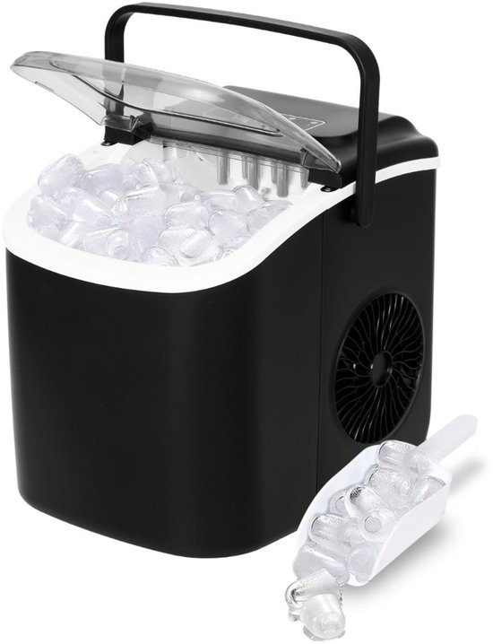 MIRA® ljsblokjesmachine - Zelfreinigende Ijsblokjesmaker - Ijsblokmaker - Zwart - 23cm x 30cm x 29cm; 6.2 kg van Merkloos