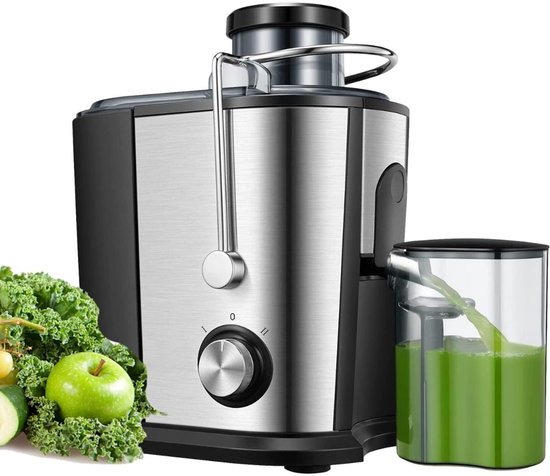 MIRA® Professionele Juicers - Sapcentrifuge voor Groenten & Fruit - Juicer Met 0.6 L Sapbeker en Pulpreservoir - Zilver -20cm x 5cm x 15cm van Merkloos