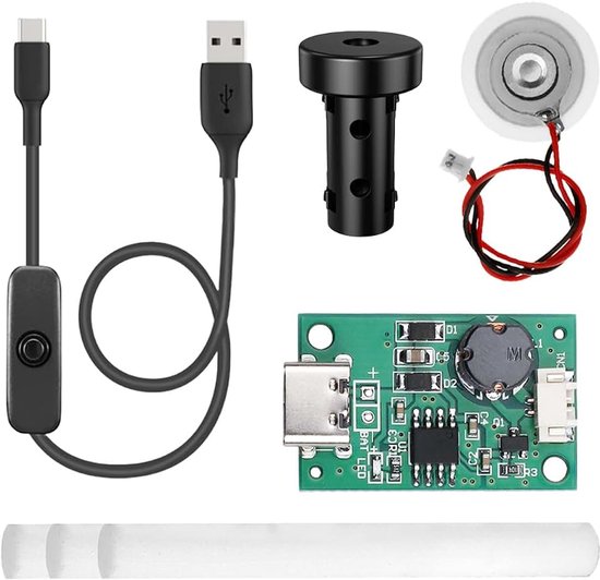 Mist Maker Kit, Ultrasone Verstuiver Module, DIY Fogger Sproeier Vervangingsset, met USB-kabel met AAN/UIT-knop, voor desktop watertanks, USB-luchtbevochtigers