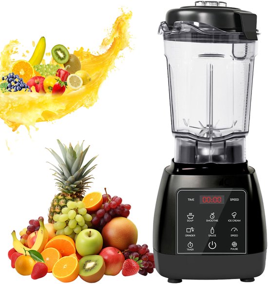 MIVRAY Oplaadbare Blenders - Krachtige Blender Met 2L Tritan Kan, 9 Snelheden, Staande Blender Voor Soepmaker En Smoothie Blender, Roestvrijstalen Messen, Zwart van Merkloos