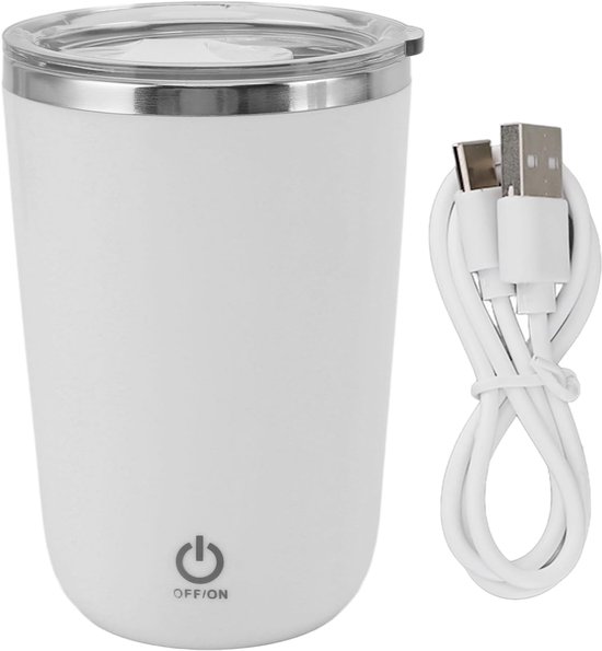 Mixbeker - Automatische Mok - Dranken Mengen - Zelfroerend - 350 ml - Wit
