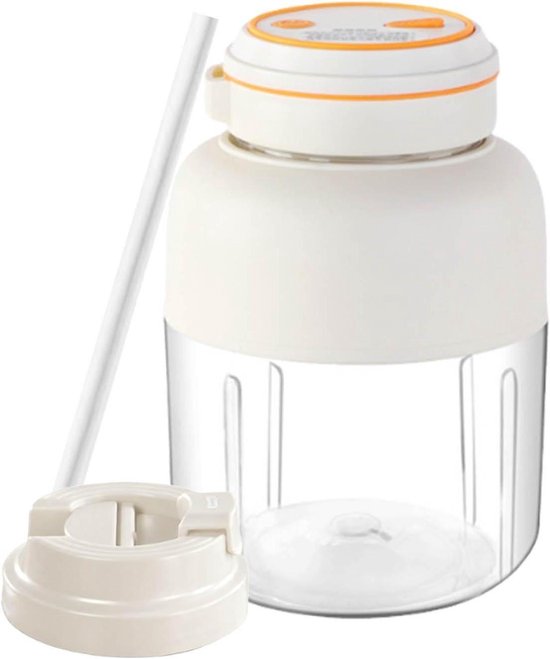 Mixbeker - Draagbare Blender - Drankjes Maken - Oplaadbare Batterij - 1300 Ml - Wit