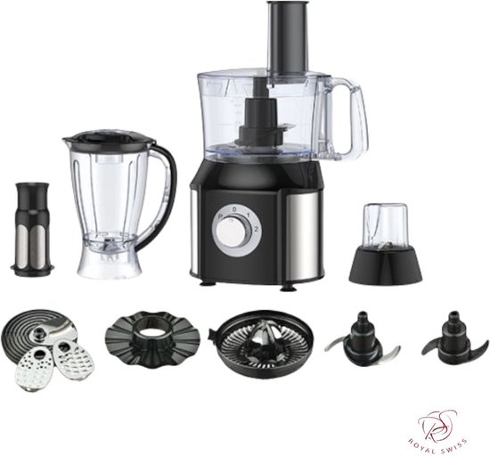 Mixer - 10 in 1 - XL EDITIE - Blender - Keukenmixer - Deegmixer - Foodprocessor - BLACK EDITION - Multifunctioneel - Vleesmolen - Centrifuge - Staafmixer - Handmixer - AWARD WINNER - 2023 model van Merkloos