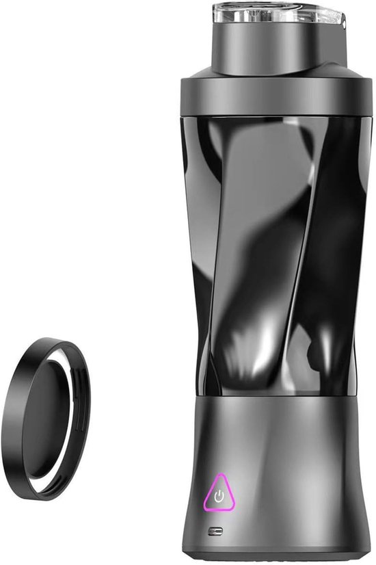 Mixer, 700 ml smoothie maker to go, 6-bladen, draagbare blender, Fresh Juice mixer, USB-mini-blender voor sap, jam, shake, smoothie (zwart, 6000 mAh)