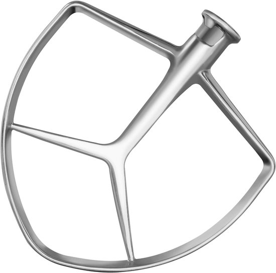 Mixer Accessoire - Platte Klopper - Beslag Maken - Flexibele Rand - 7QT - Zilver van Merkloos