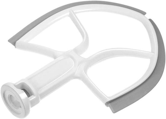 Mixer Accessoire - Platte Klopper - Beslag Maken - Flexibele Siliconen Rand - 18 cm - Grijs