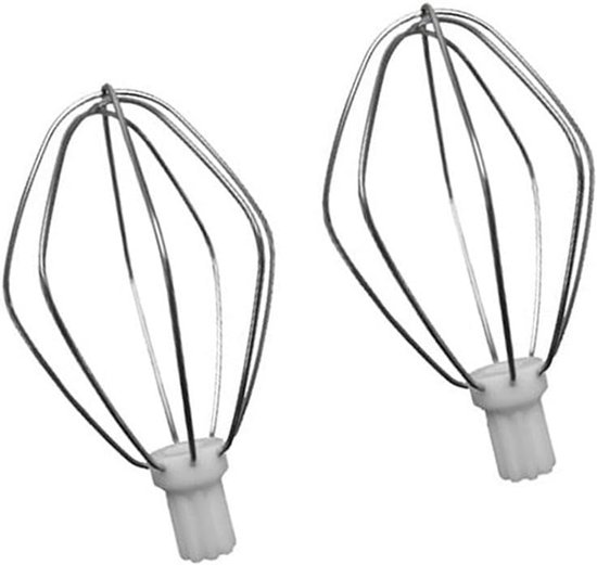 Mixer Accessoires - Klopper Set - Keuken Gebruik - Roestvrij Staal - 2 Stuks - Zilverkleurig