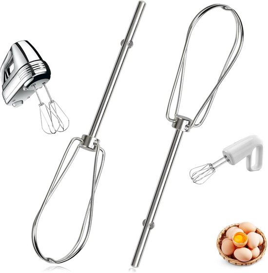 Mixer Accessoires - Kloppers Set - Bakken En Frothen - Roestvrij Staal - 2 Stuks - Zilver
