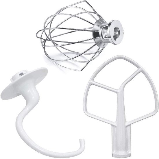 Mixer Accessoires Set (3 Stuks): Platte Garde, Garde en Deegkneedhaak voor 5 Qt Keukenmachines van Merkloos